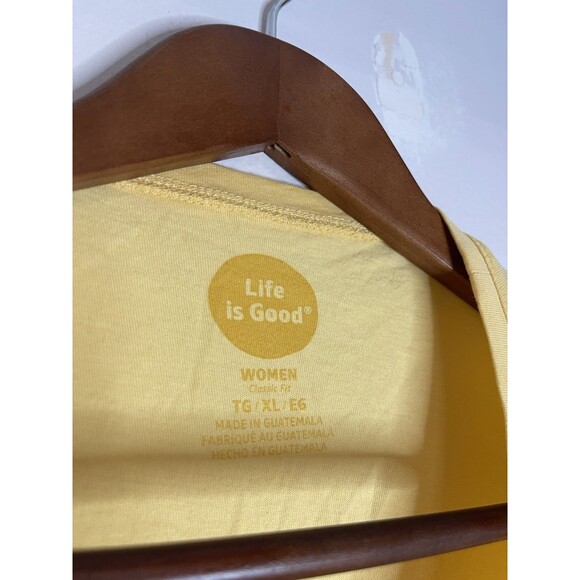Life Is Good Women's XL Yellow Hummingbird Logo Tank Top Sleeveless Cotton - Picture 3 of 4